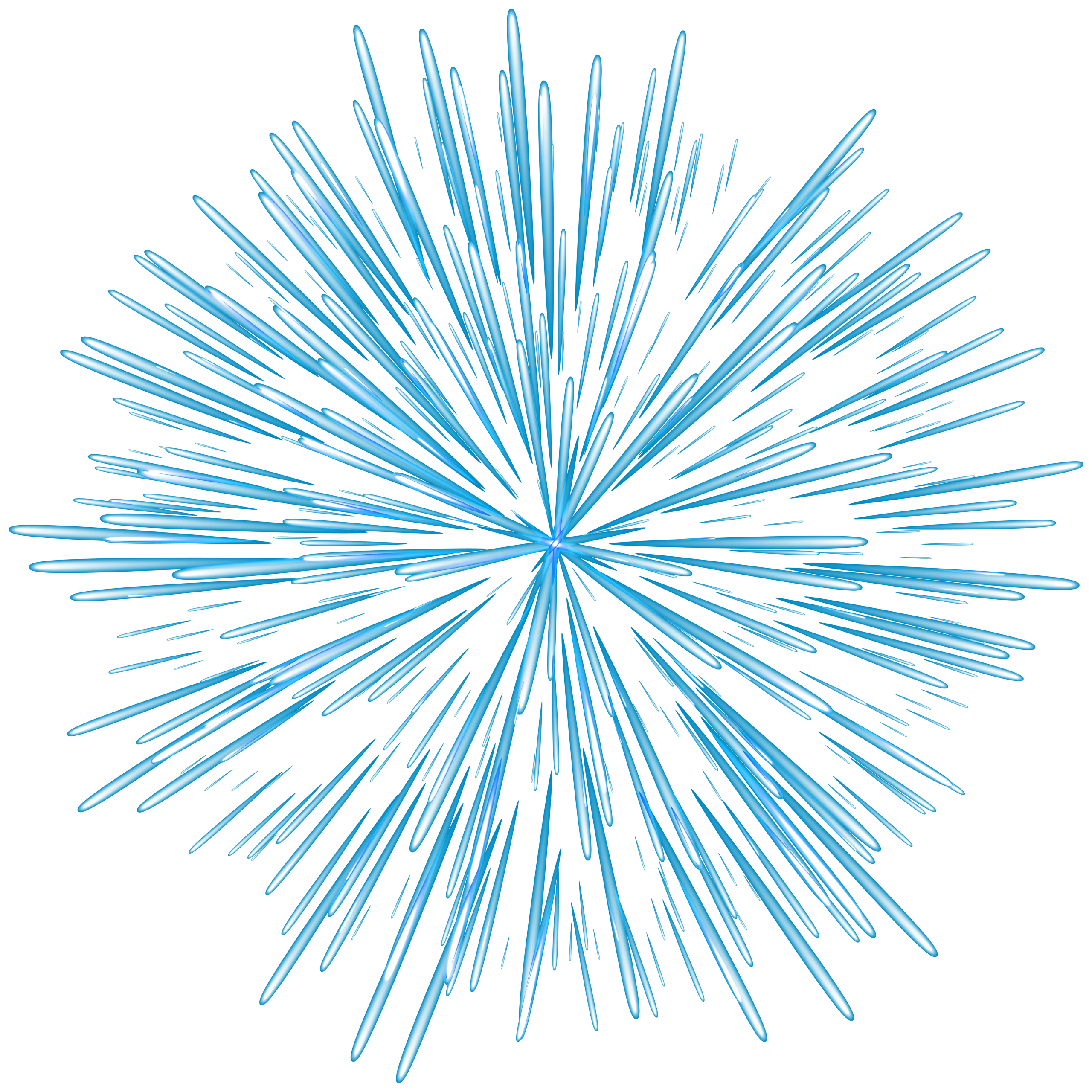 Radiant Blue Starburst Firework Clipart - Dynamic Explosion of Light Rays