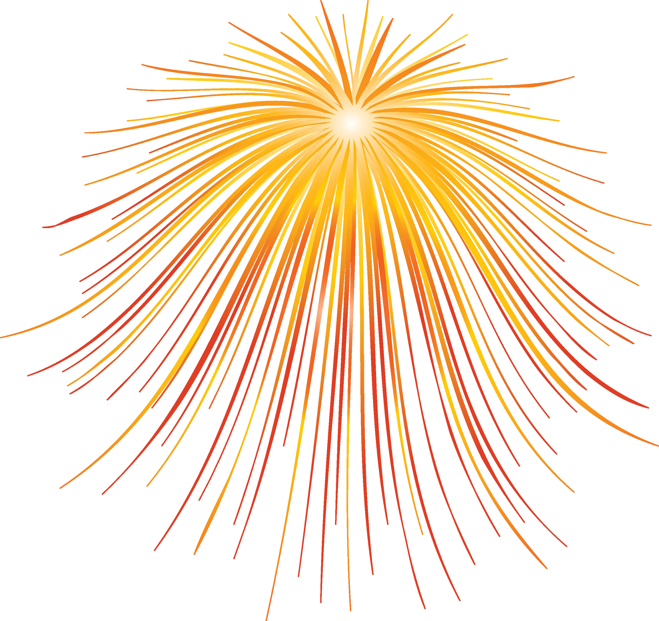Radiant Burst of Sunshine Firework Clipart - Explosive Radial Design