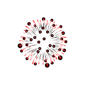 Radiant Firework Clipart Explosion with Dynamic Red and Black Design