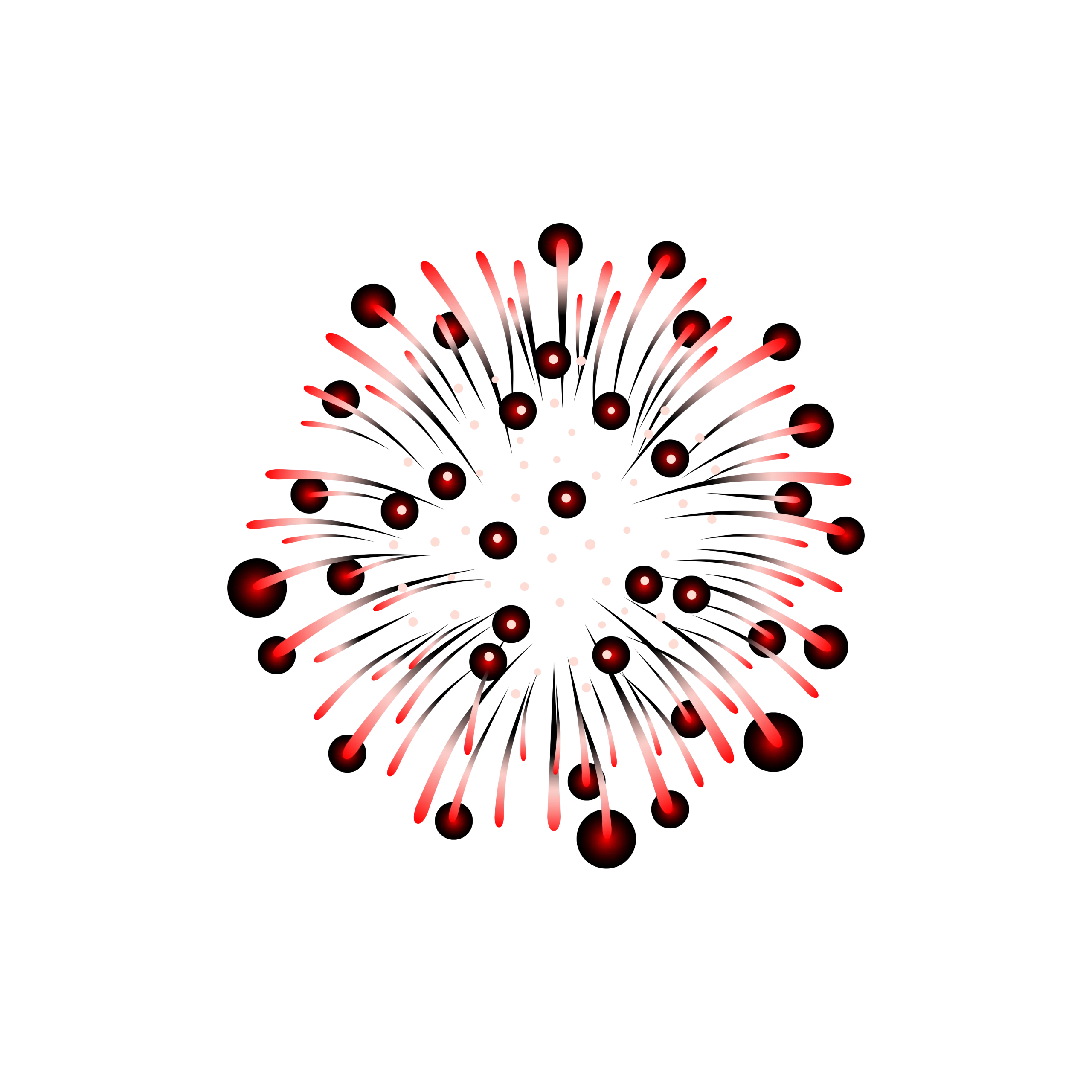 Radiant Firework Clipart Explosion with Dynamic Red and Black Design