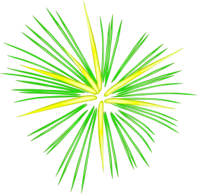 Radiant Green and Yellow Starburst Firework Clipart Design Element