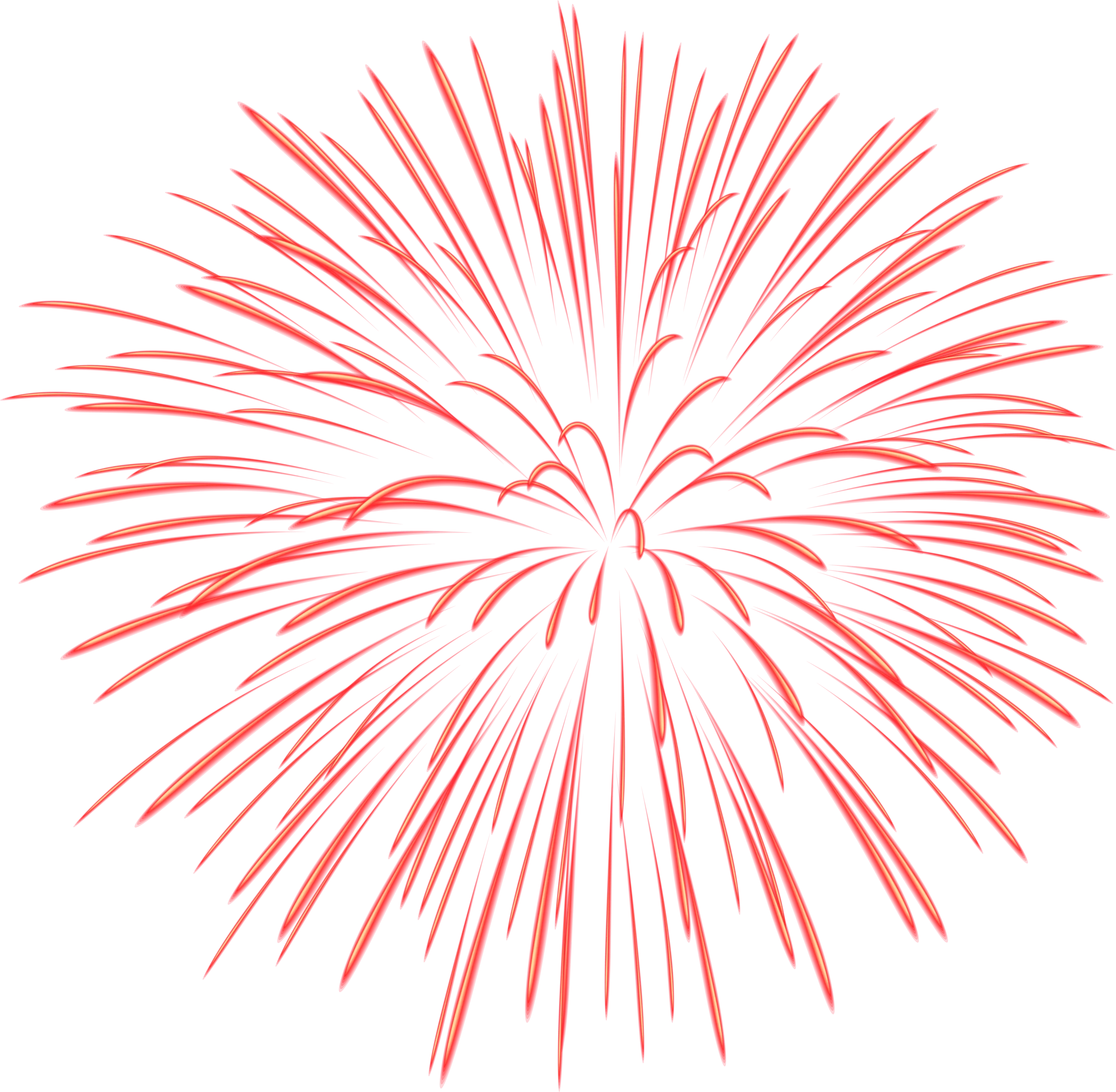 Radiant Red Firework Clipart Explosion Bursting with Dynamic Symmetrical Design