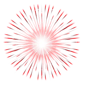 Radiant Red Starburst Firework Clipart Design with Dynamic Explosive Rays