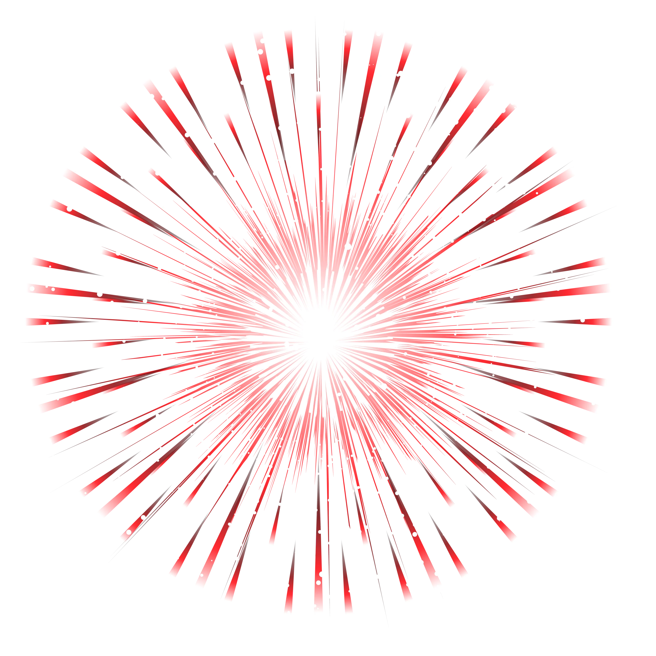 Radiant Red Starburst Firework Clipart Design with Dynamic Explosive Rays