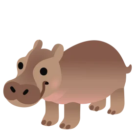 Adorable Cartoon Hippo Clipart: Cute and Charming Graphic Design Illustration