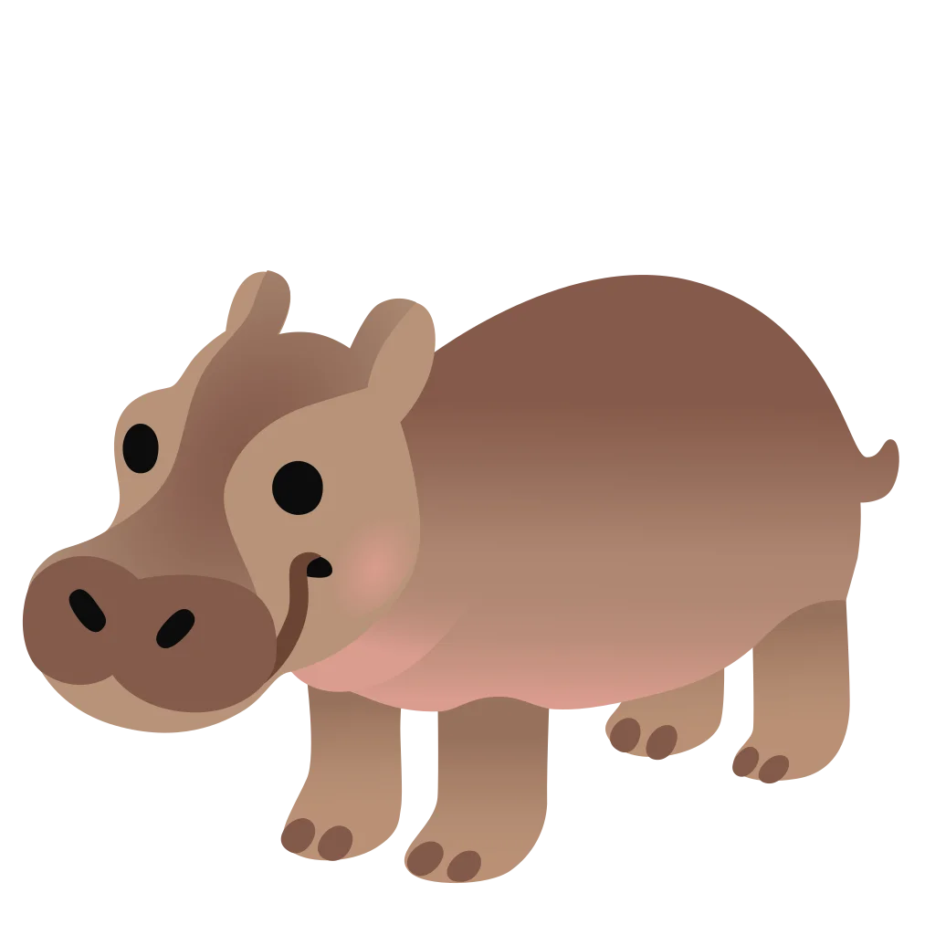 Adorable Cartoon Hippo Clipart: Cute and Charming Graphic Design Illustration