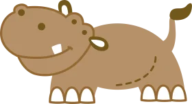 Adorable Cartoon Hippopotamus Clipart with Charming Minimalist Design