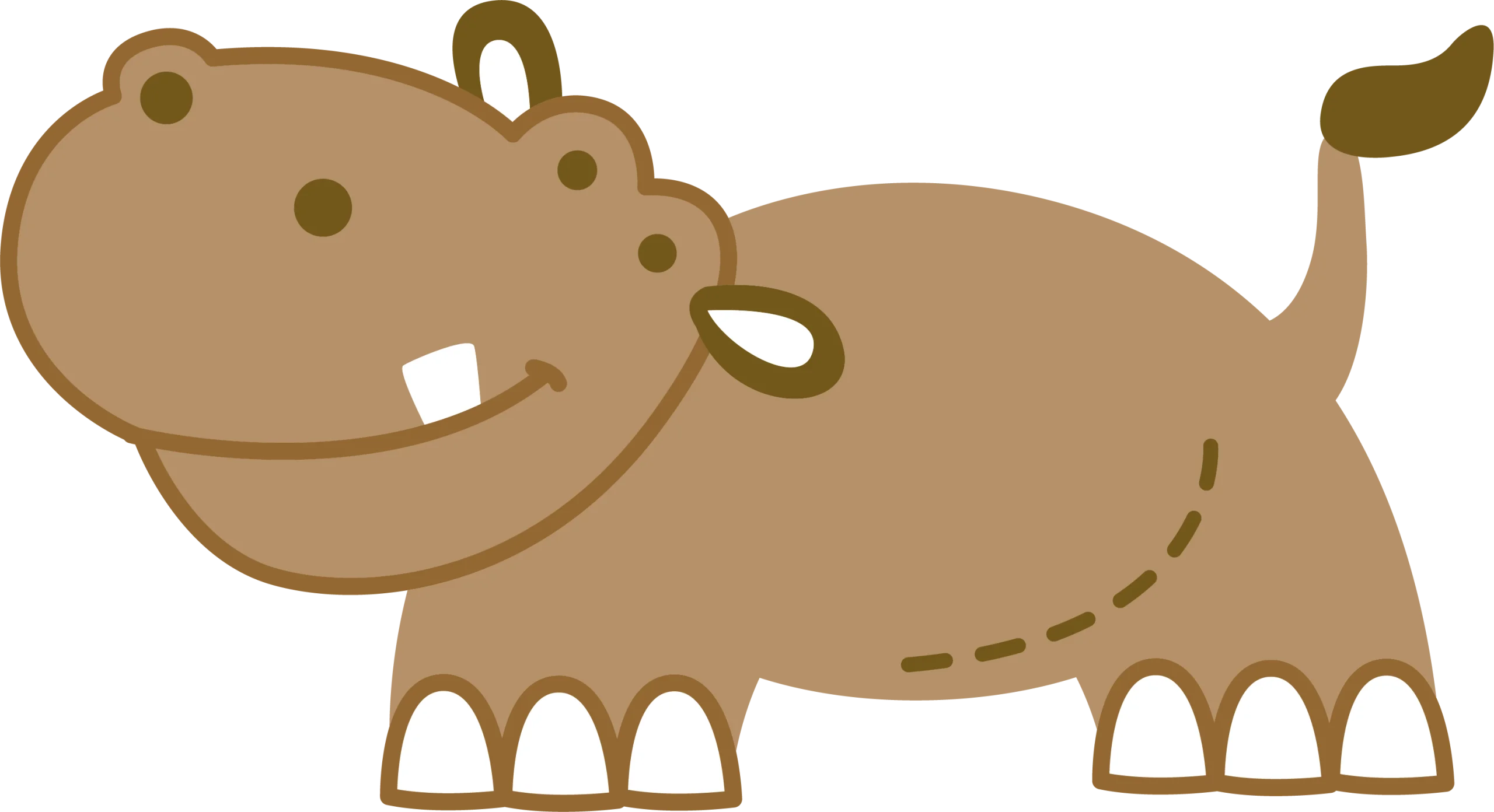 Adorable Cartoon Hippopotamus Clipart with Charming Minimalist Design