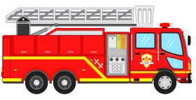 Bright Red Emergency Fire Engine Cartoon Clipart for Kids and Enthusiasts