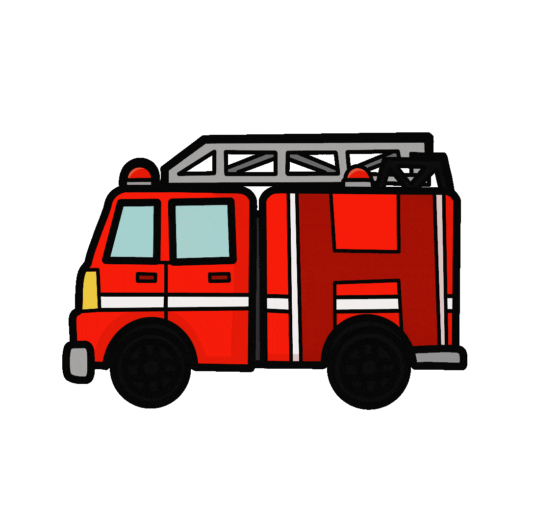 Cheerful Red Fire Truck Clipart: A Cartoon Emergency Vehicle Illustration