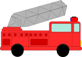 Classic Fire Engine Rescue Vehicle Clipart with Extendable Ladder Design