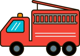 Classic Red Emergency Firefighting Vehicle Cartoon Clipart Illustration