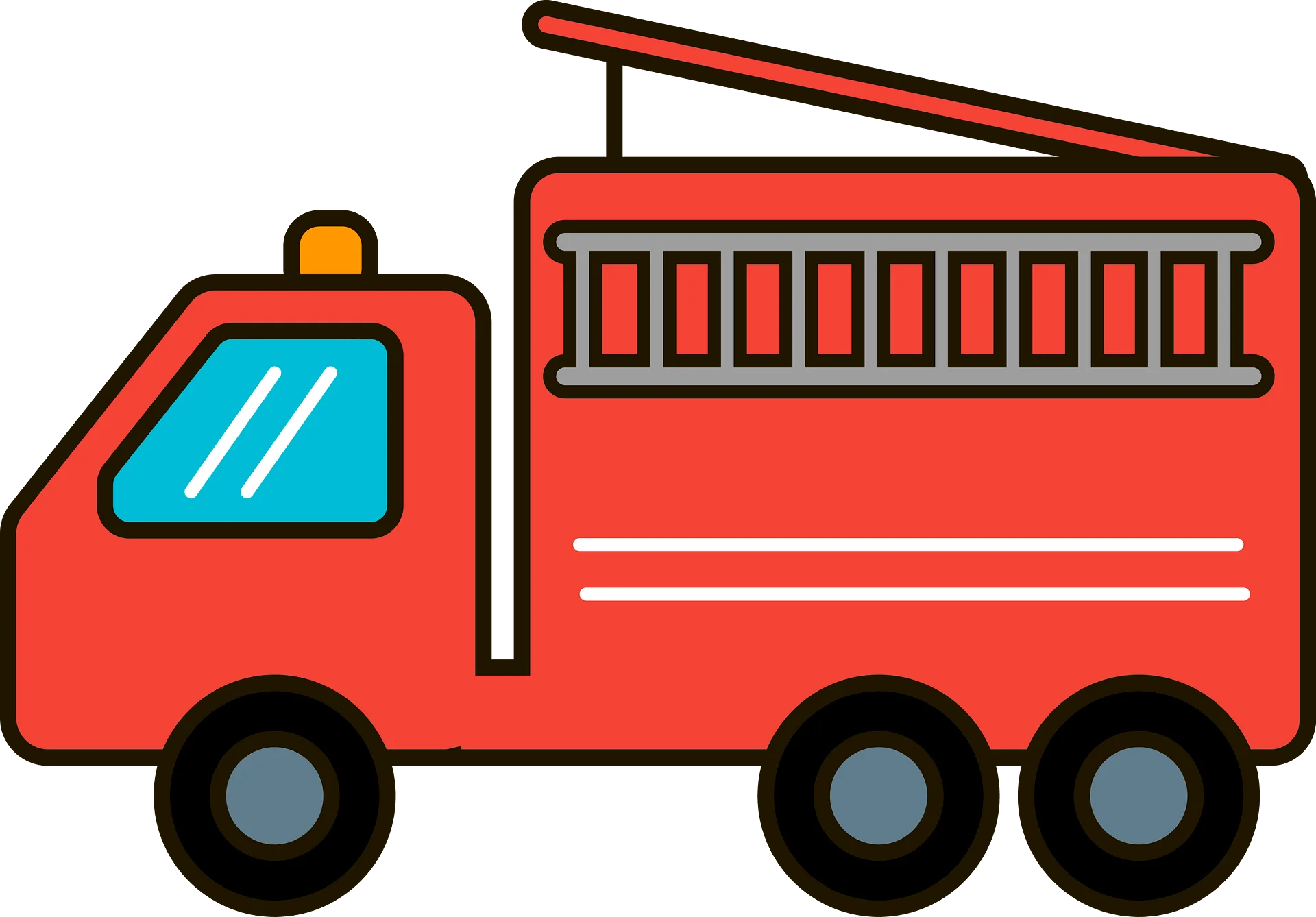 Classic Red Emergency Firefighting Vehicle Cartoon Clipart Illustration