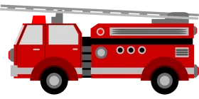 Classic Red Emergency Firefighting Vehicle Clipart Design for Kids and Illustrations