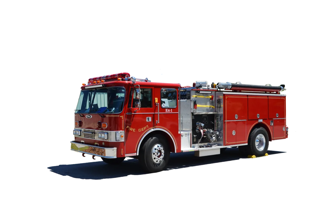 Classic Red Emergency Firefighting Vehicle Rescue Clipart Illustration