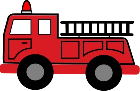Classic Red Fire Engine Emergency Response Vehicle Simplified Clipart Design