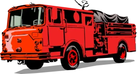 Classic Vintage Fire Truck Emergency Response Vehicle Clipart Illustration