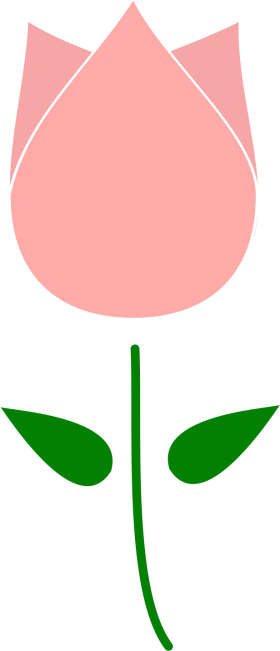 Delicate Pink Tulip Clipart with Soft Pastel Petals and Emerald Leaves