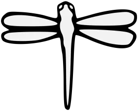 Minimalist Black and White Dragonfly Clipart - Simple Insect Line Art Design