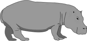 Minimalist Gray Hippopotamus Clipart Illustration for Design Projects