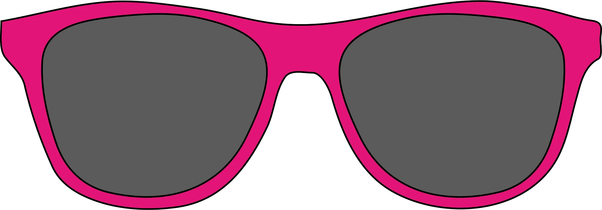 Bold Hot Pink Sunglasses Clipart Design with Modern Wayfarer Style