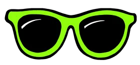 Bold Lime Green Sunglasses Clipart Design with Sleek Dark Lenses