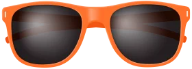 Bold Tangerine Orange Sunglasses Clipart with Dark Reflective Lenses