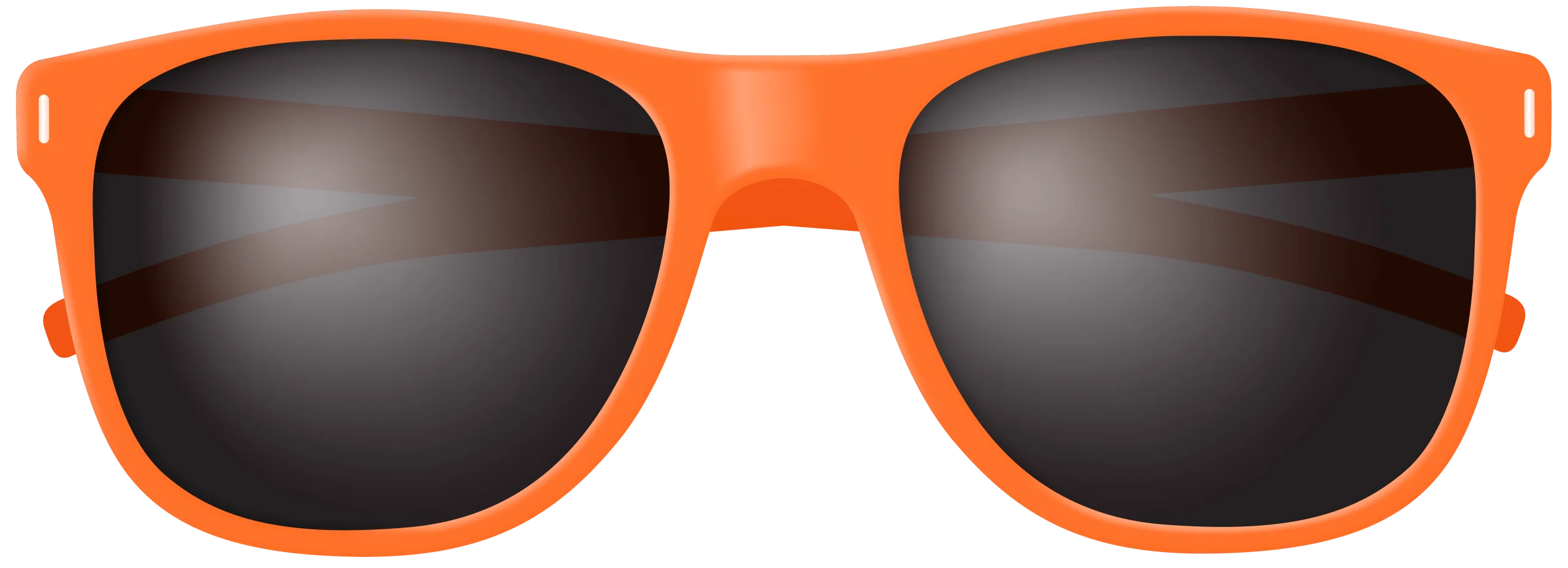 Bold Tangerine Orange Sunglasses Clipart with Dark Reflective Lenses