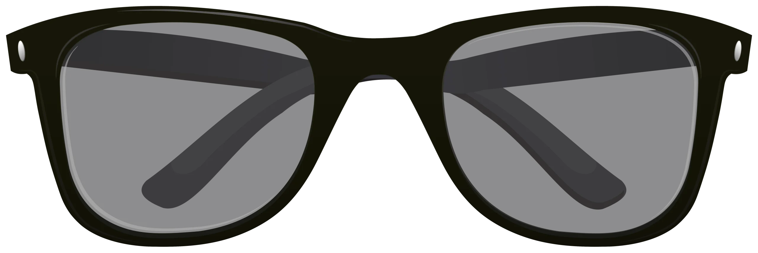 Classic Matte Black Wayfarer Style Sunglasses Clipart Design Element