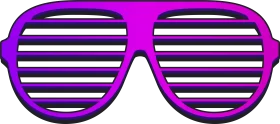 Retro 80s Shutter Shades Clipart - Bold Purple Party Eyewear Design