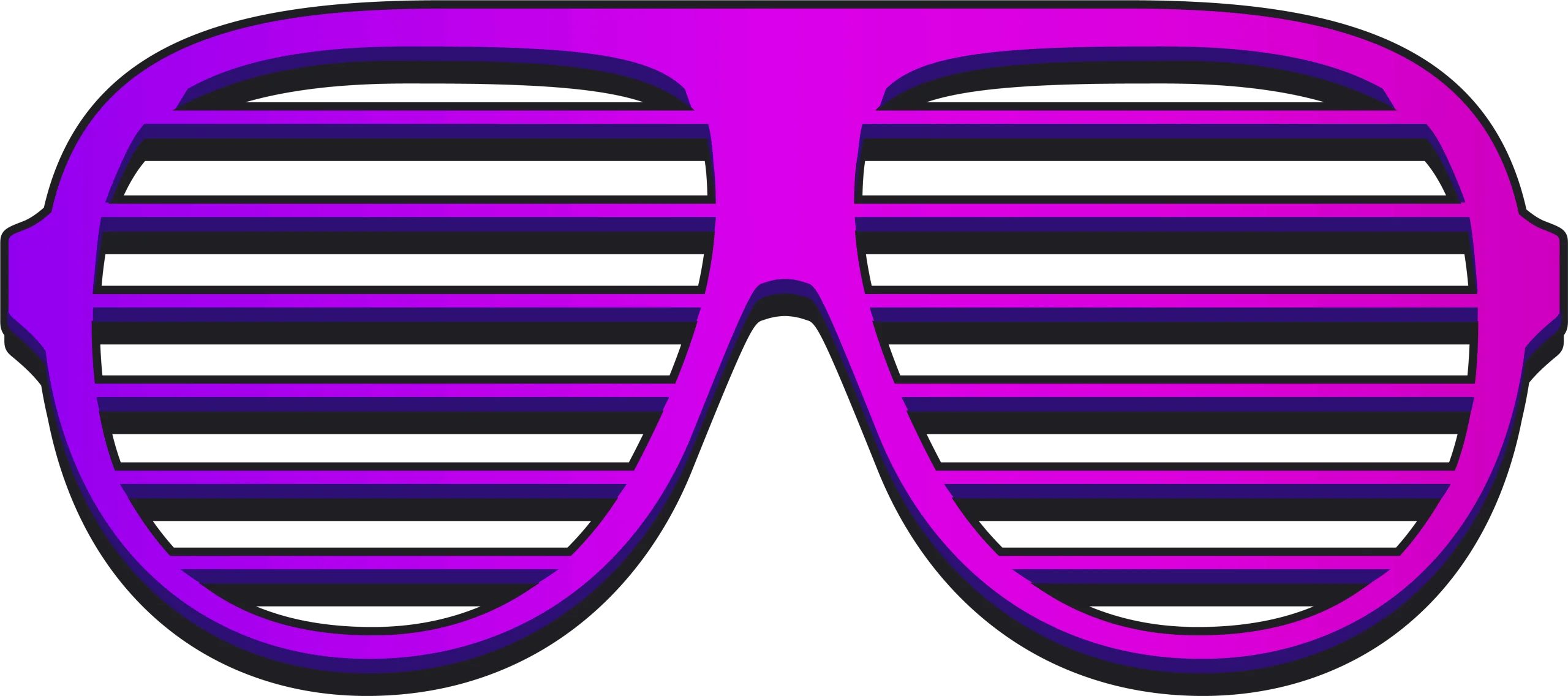 Retro 80s Shutter Shades Clipart - Bold Purple Party Eyewear Design