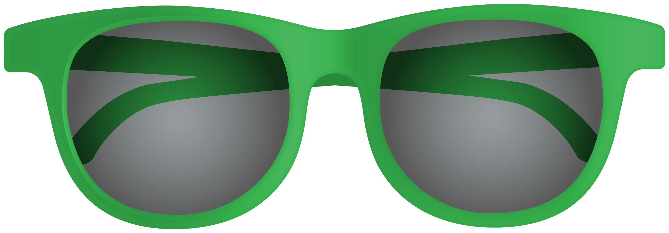 Sleek Emerald Green Sunglasses Clipart Design with Dark Tinted Lenses
