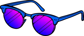 Stylish Blue and Purple Gradient Clubmaster Sunglasses Clipart Design