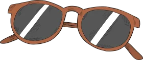 Vintage Brown Framed Sunglasses Clipart Design with Sleek Minimalist Style
