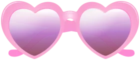 Adorable Pink Heart-Shaped Sunglasses Clipart with Soft Lavender Lenses