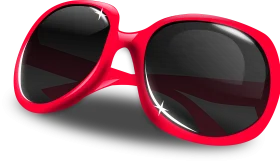 Bold Red Fashion Sunglasses Clipart - Stylish Eyewear Graphic Design Element