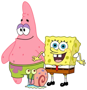 Cheerful SpongeBob SquarePants Friendship Clipart Cartoon Character Illustration