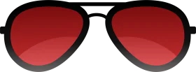 Classic Aviator Sunglasses Clipart with Bold Red Tinted Lenses