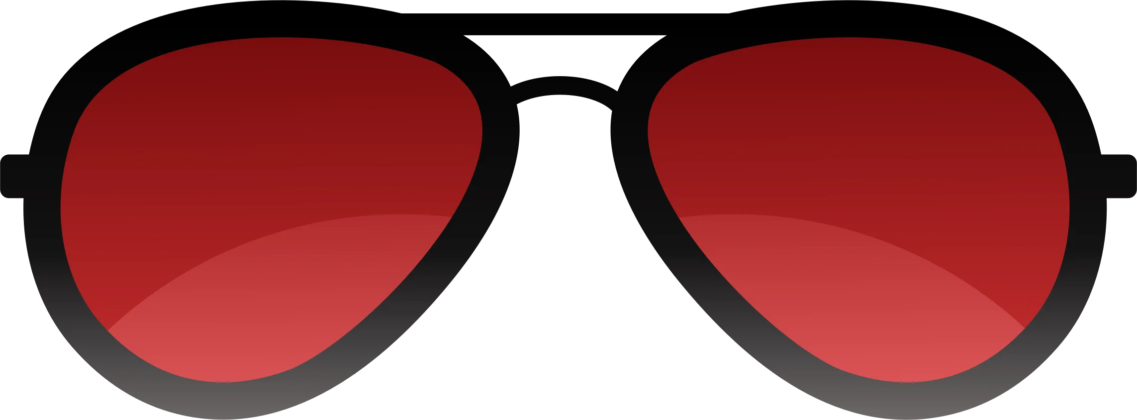 Classic Aviator Sunglasses Clipart with Bold Red Tinted Lenses