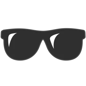 Classic Black Sunglasses Silhouette Minimalist Clipart Design Element