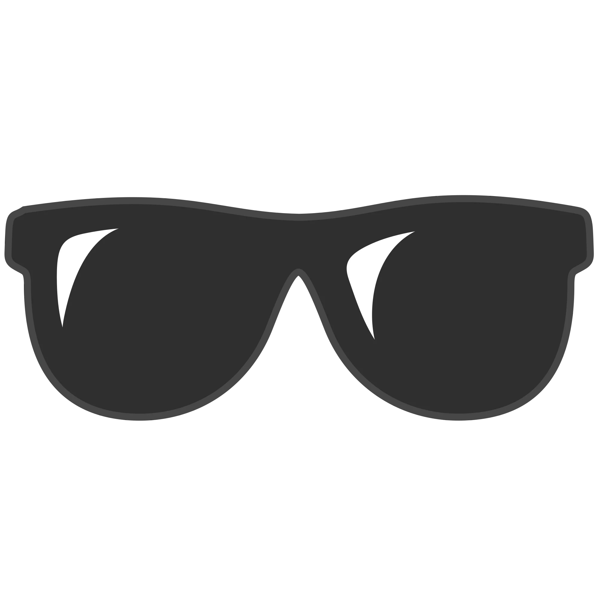 Classic Black Sunglasses Silhouette Minimalist Clipart Design Element