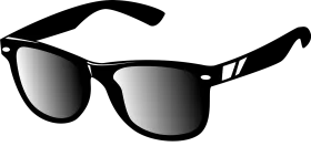 Classic Wayfarer Style Sunglasses Clipart - Sleek Black Shades Design