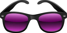 Classic Wayfarer-Style Sunglasses with Bold Purple Tinted Lenses Clipart Design