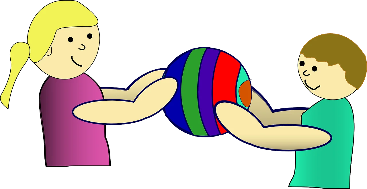 Colorful Friendship Clipart: Children Sharing a Playful Moment of Connection