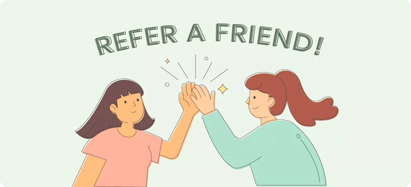 Friendship Celebration Clipart: Two Friends Sharing an Exciting High-Five Moment