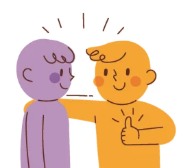 Heartwarming Friendship Clipart Depicting Two Friends Sharing Supportive Moment