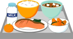 Nutritious School Breakfast Clipart: A Balanced Meal Illustration for Young Learners