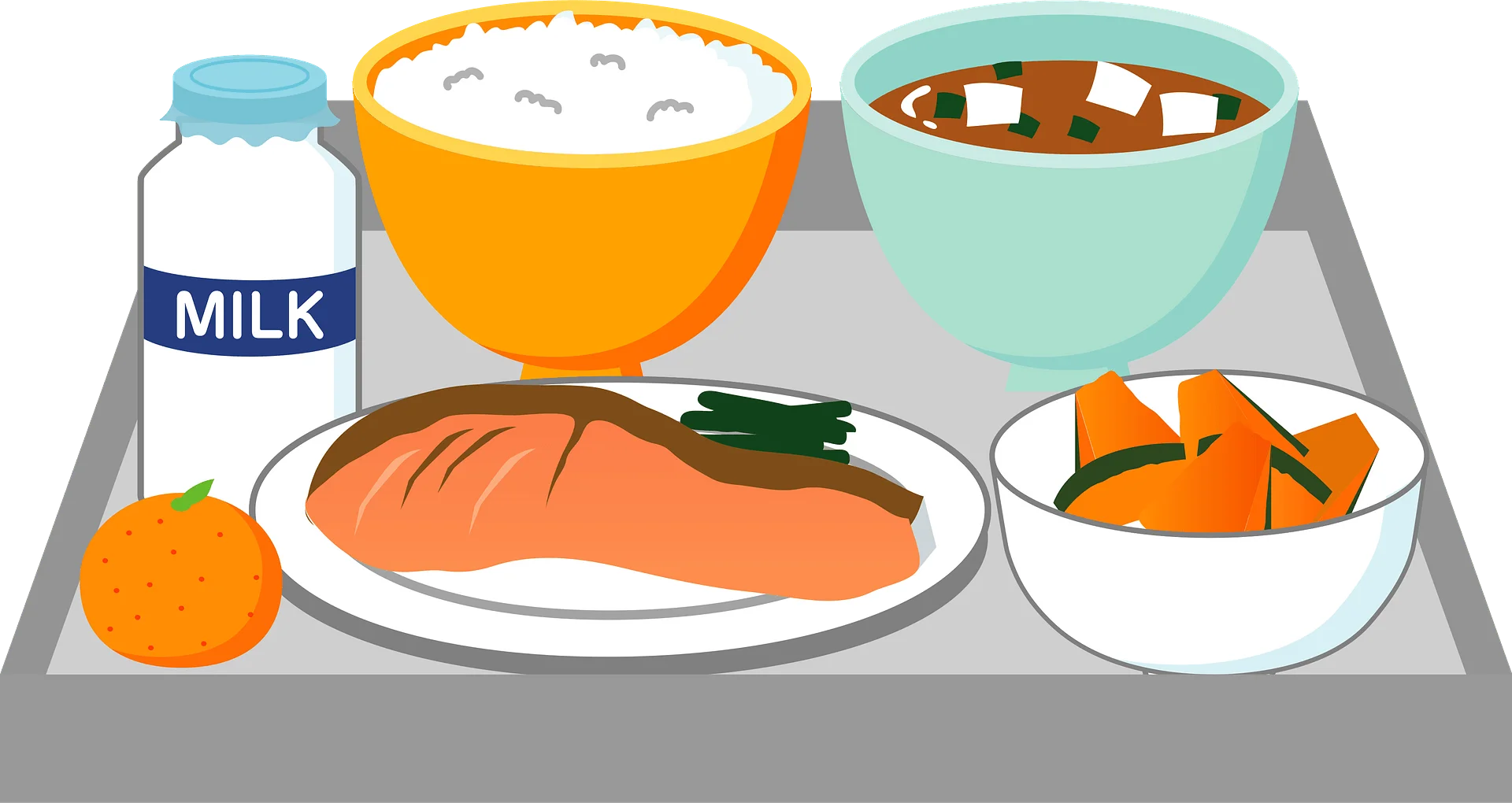 Nutritious School Breakfast Clipart: A Balanced Meal Illustration for Young Learners