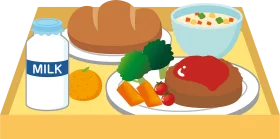 Nutritious School Breakfast Meal Tray Clipart: Balanced Morning Meal Illustration