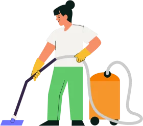 Professional Home Cleaning Service Illustration Clipart: Neat and Tidy